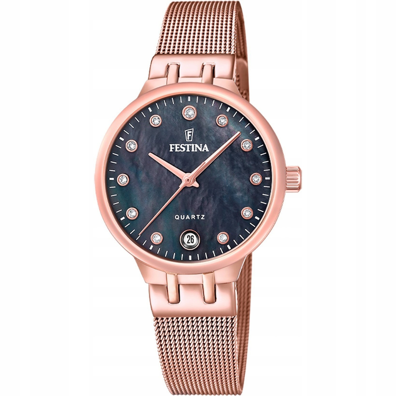 Dámské hodinky Festina F20716-2 Zirkony růžové zlato