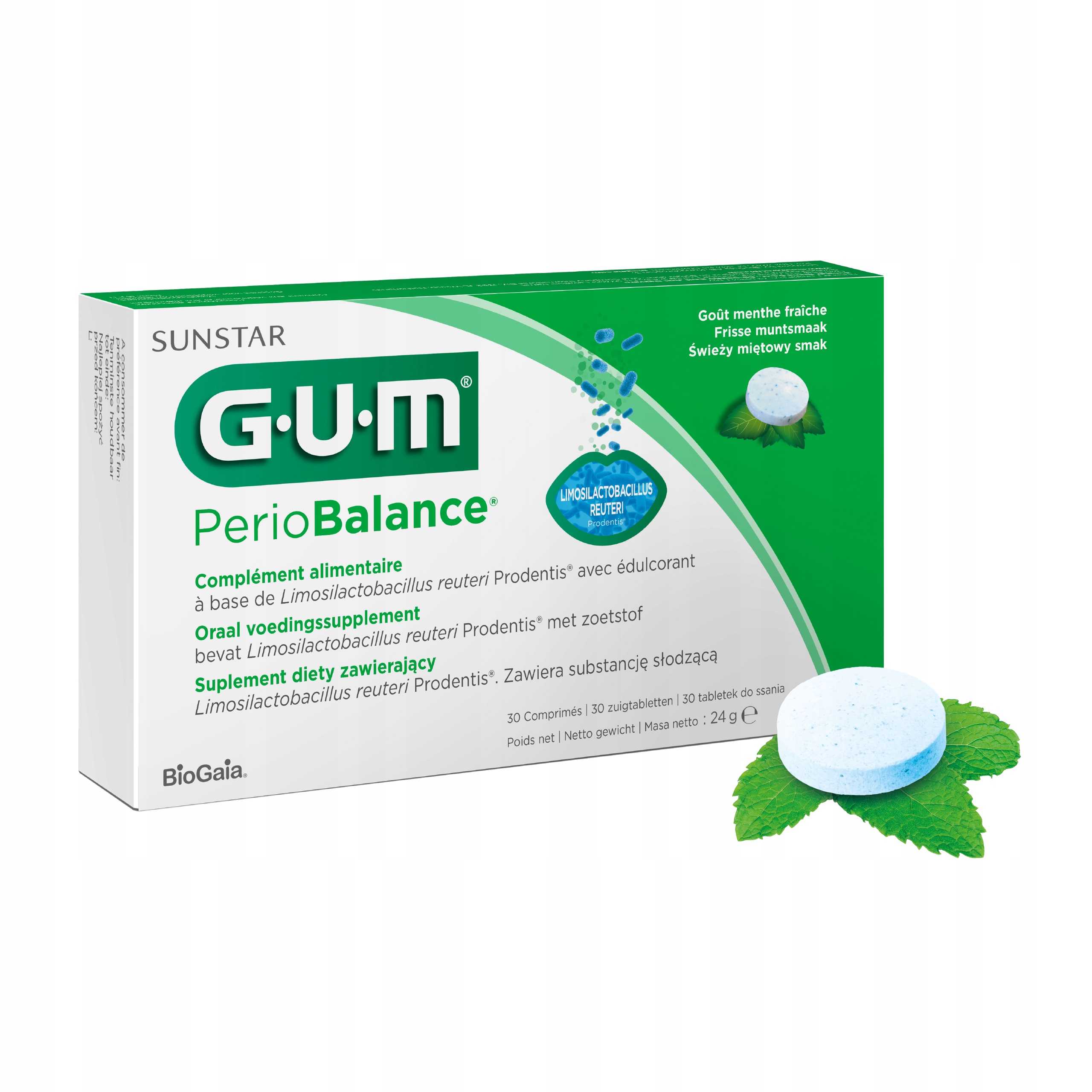 Gum PerioBalance Probiotyczne tabletki do ssania dla zdrowia dziąseł 30 szt