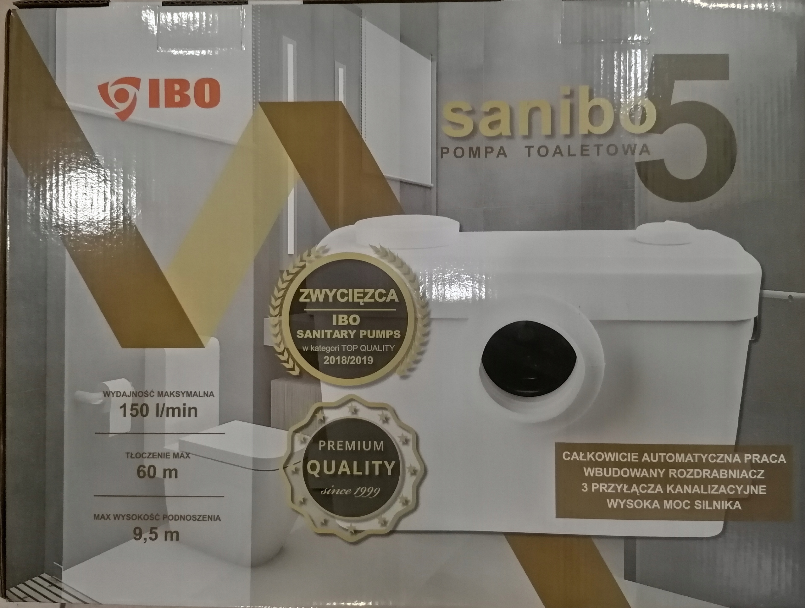 Pumpa Sanibo 5 na Wc, drvič Wc, mlynček na Wc