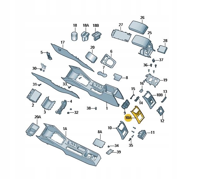 RAMKA TUNELU TYLNEGO SKODA OCTAVIA 5E0857289F Strona zabudowy tył
