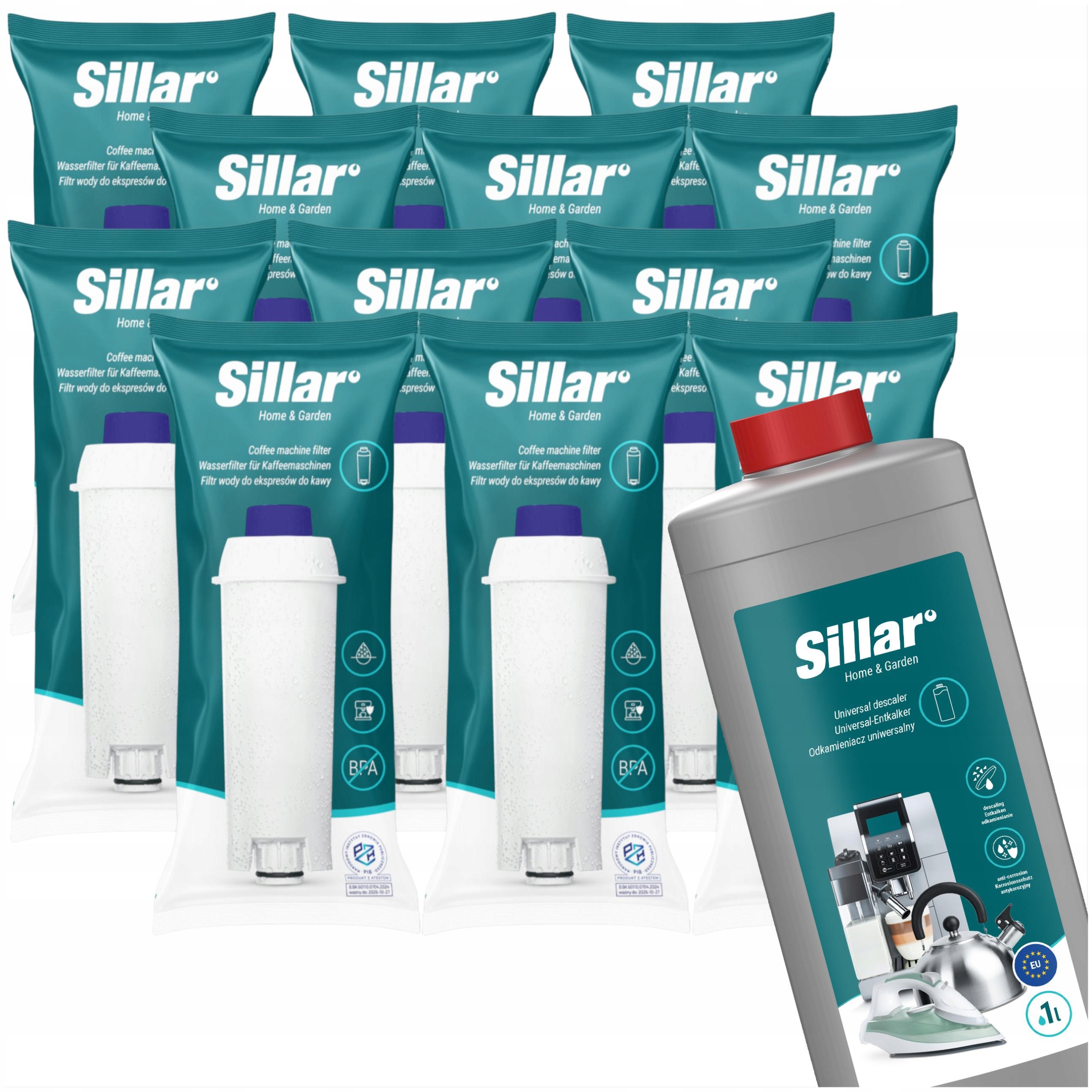 Sillar odvápňovač pro kávovar 12x filtr pro kávovar Delonghi Dinamica