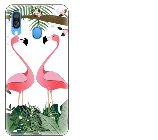 

Etui pokrowiec Samsung Galaxy A40 Flamingi lato tr