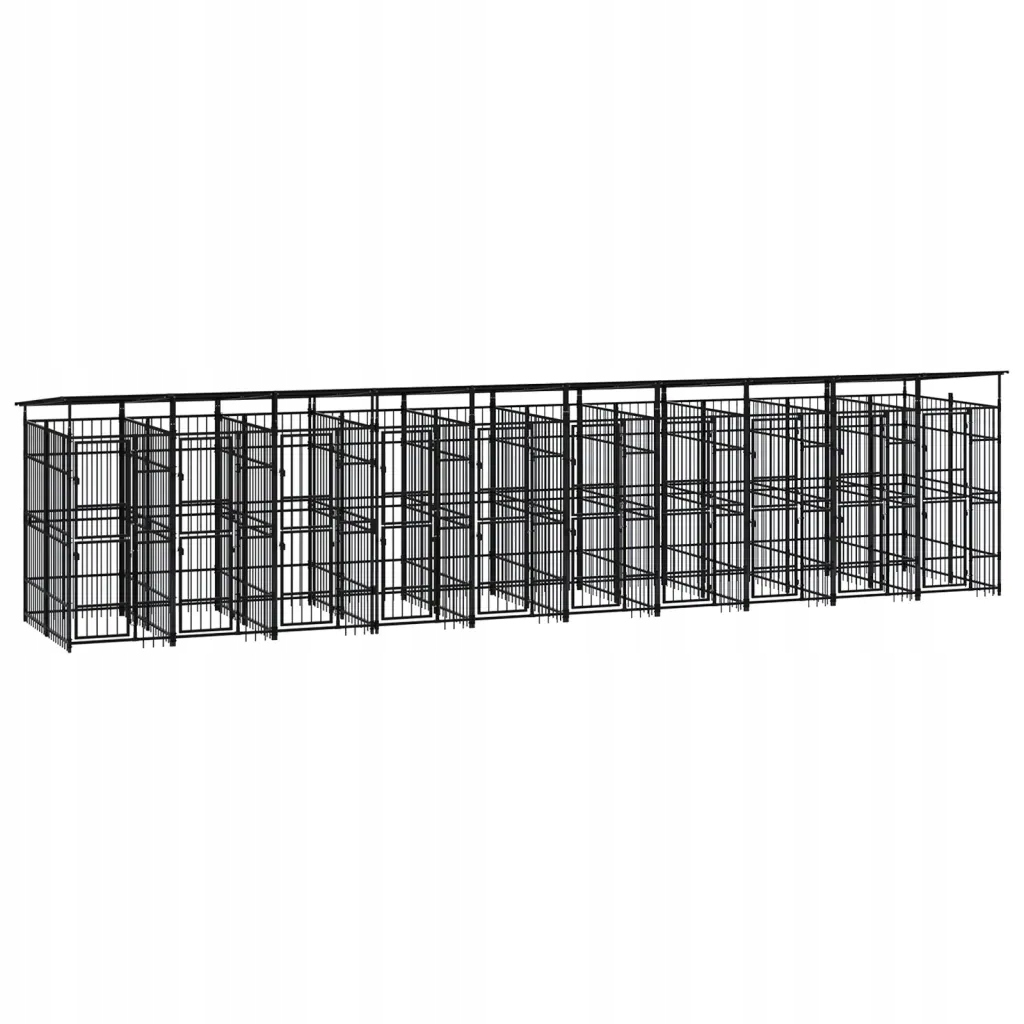 Levně Venkovní psí kotec se střechou ocel 18,43 m²