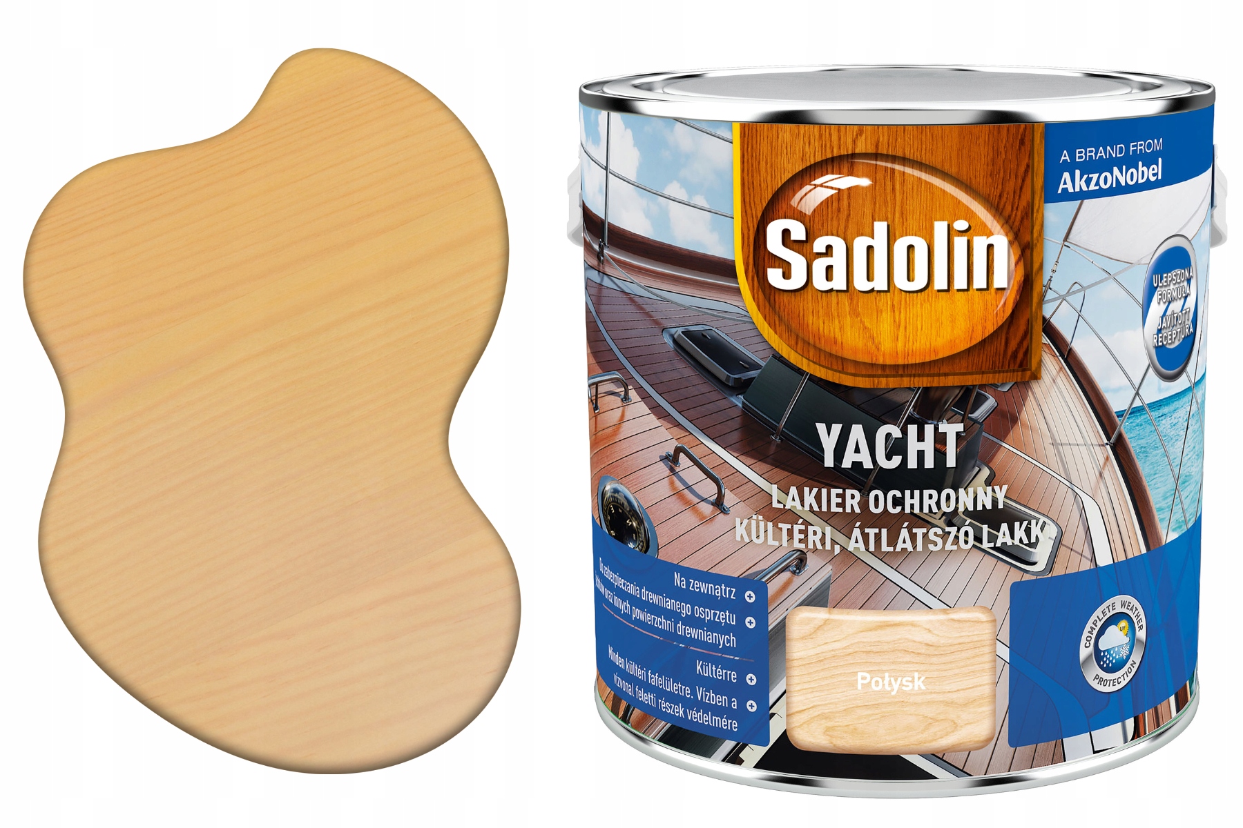 Sadolin Lakier Jachtowy do drewna Połysk Sadolin Yacht bezbarwny 2,5 l