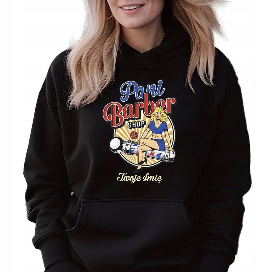 Mikina S Kapucí Černá Paní Barber *jméno* Pro Barberku Velikost XL