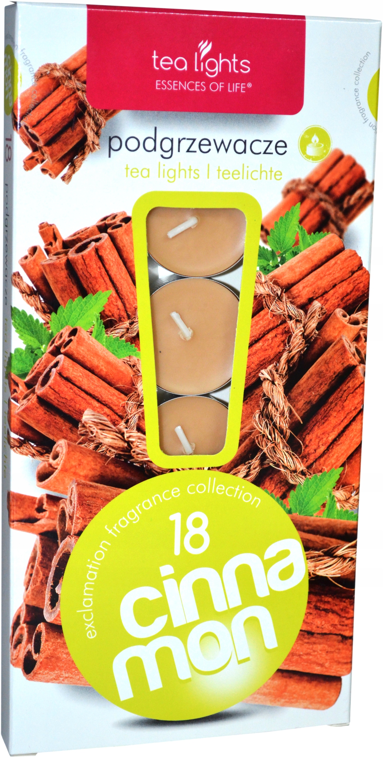 Podgrzewacze zapachowe 18 szt. tealighty, Cynamon