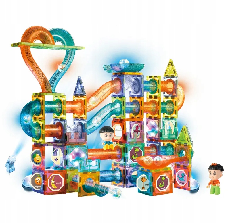 KLOCKI MAGNETYCZNE ŚWIECĄCE KONSTRUKCYJNE UKŁADANKA 3D KULODROM 202 PREZENT Liczba elementów 202 szt.