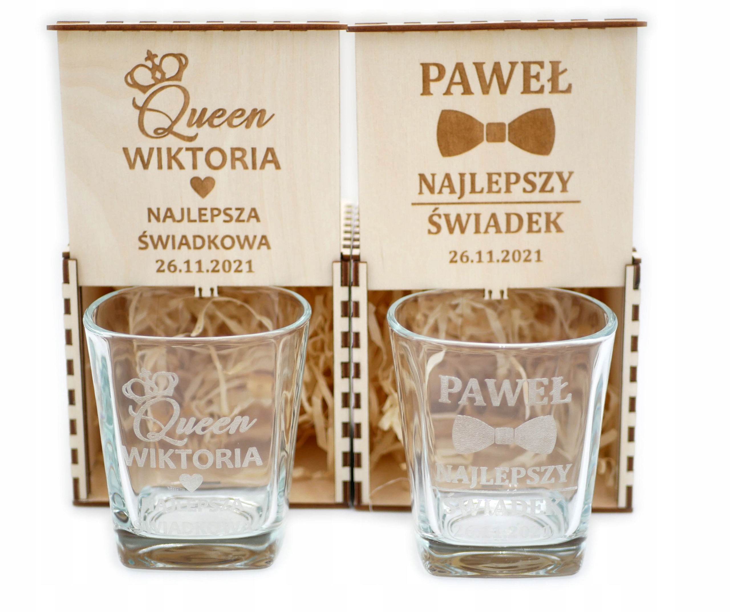 

Dla Świadka Świadkowej Szklanka Grawer+box