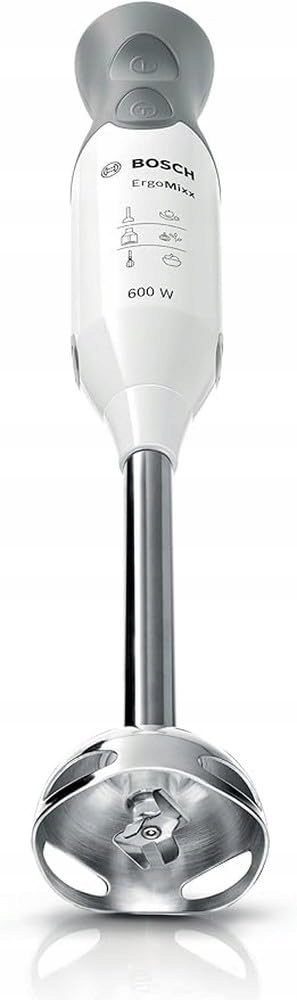 BOSCH Blender Ręczny ErgoMixx 600W Stalowy Nóż 2 Prędkości Biało-Szary — miniatura 2