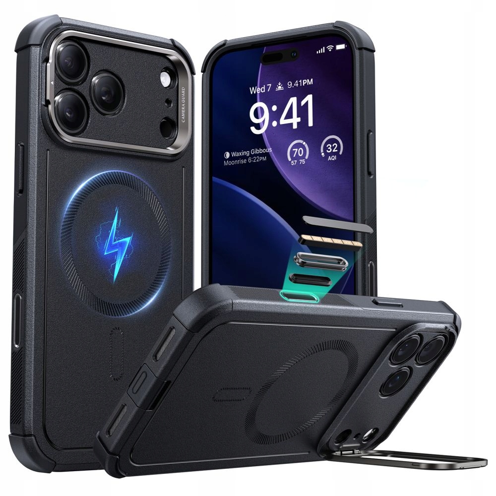 Pouzdro Esr Cyber Kickstand pro iPhone 17 Pro Max, černé