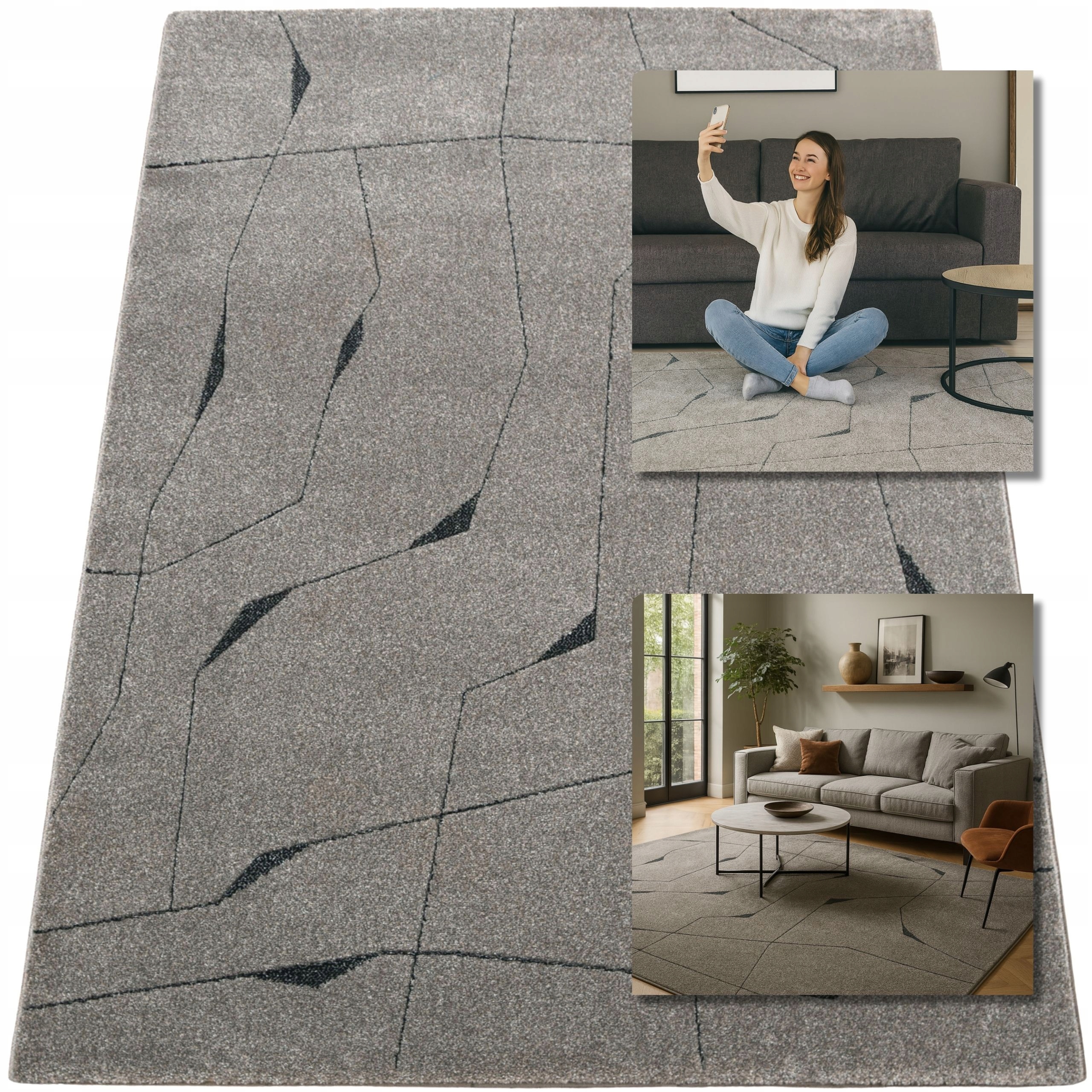 Moderní Koberec Šedý Koberec Do Obývacího Pokoje Romantic 13 mm 160x230