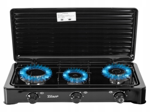 KUCHENKA GAZOWA 3 PALNIKI PRZENOŚNA + WĄŻ REDUKTOR Kod producenta ZLN0032 BLACK