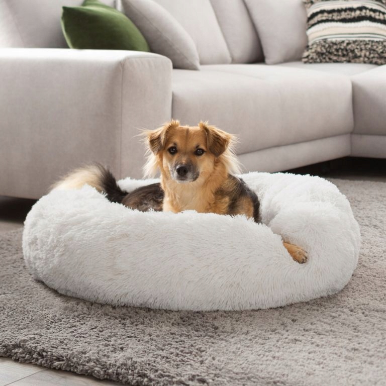 Levně Petstuff Pelíšek pro psa, kulatý, béžový, 120 cm