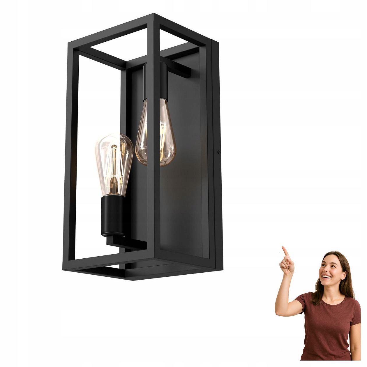Obdĺžniková dvojbodová nástenná lampa Frame 6693 Luminex