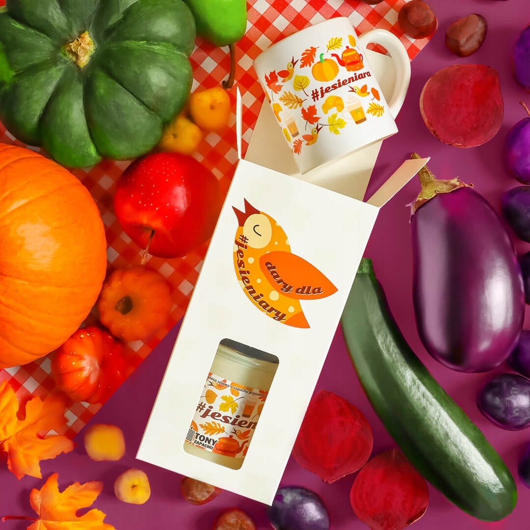 Podzimní sada Dary pro #Podzimníky se sójovou svíčkou a hrnkem suvenýr