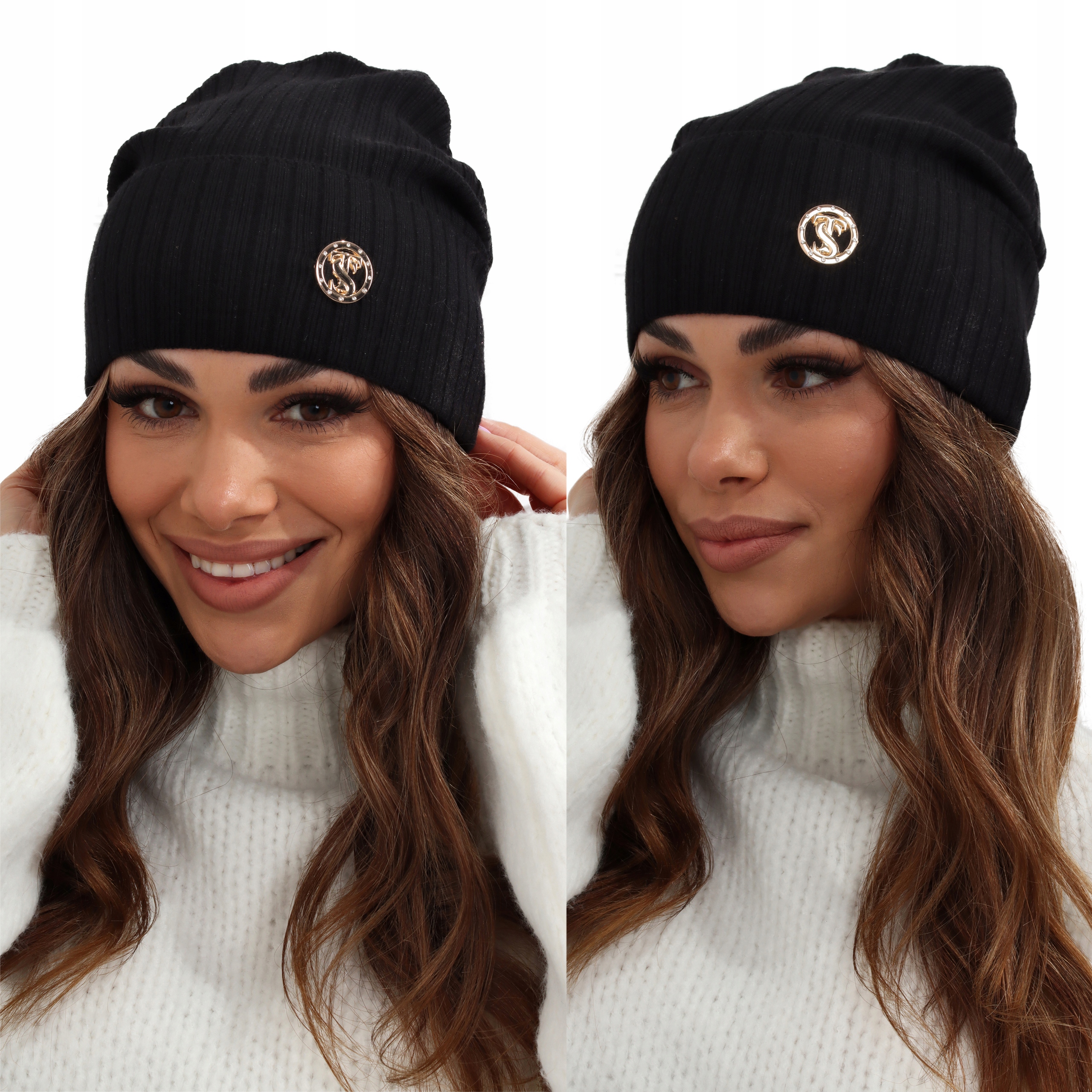 CZAPKA DAMSKA BEANIE ZIMA WIOSNA JESIEŃ SPORT PRĄŻEK WISKOZA PL KOLORY 2747