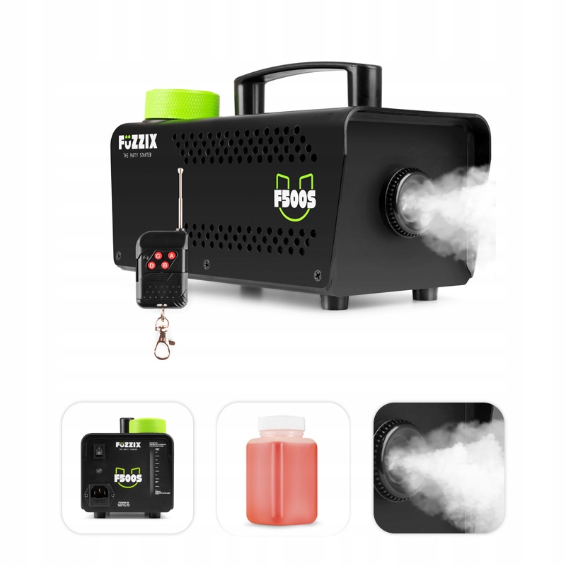 Wytwornica dymu 500W Fuzzix impreza party/ pilot bezprzewodowy+ płyn