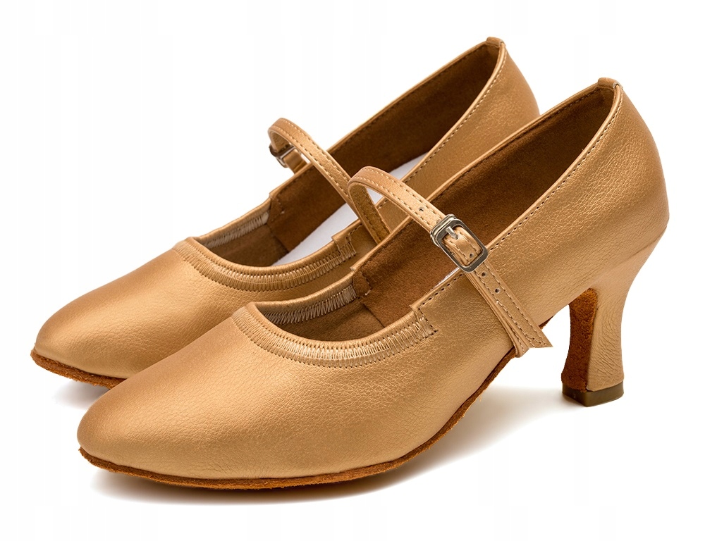 Buty Do Tańca Taneczne Standardu Cieliste Brąz 7cm