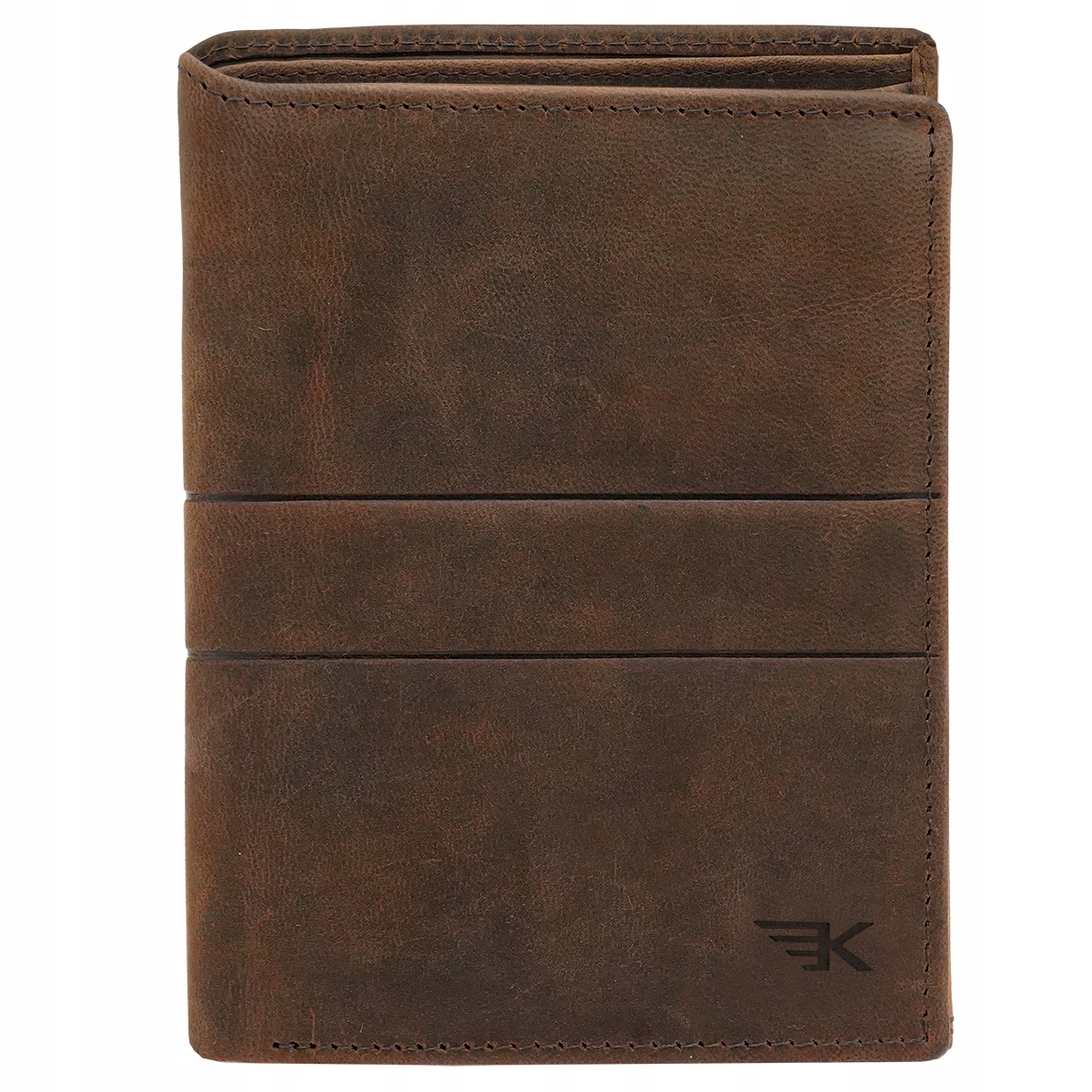 Kochmanski portfel męski skórzany brązowy Rfid pionowy skóra rozbudowany