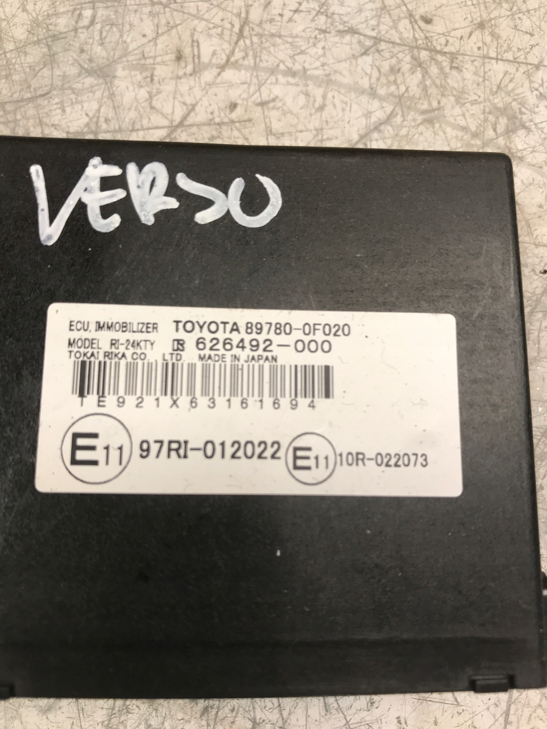 Module IMMOBILIZER COROLLA VERSO II 89780-0F020