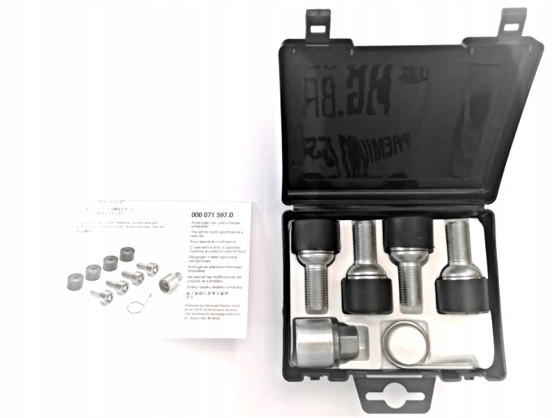 Sada protikrádežových skrutiek na ochranu kolies Vw M14x1,5x27