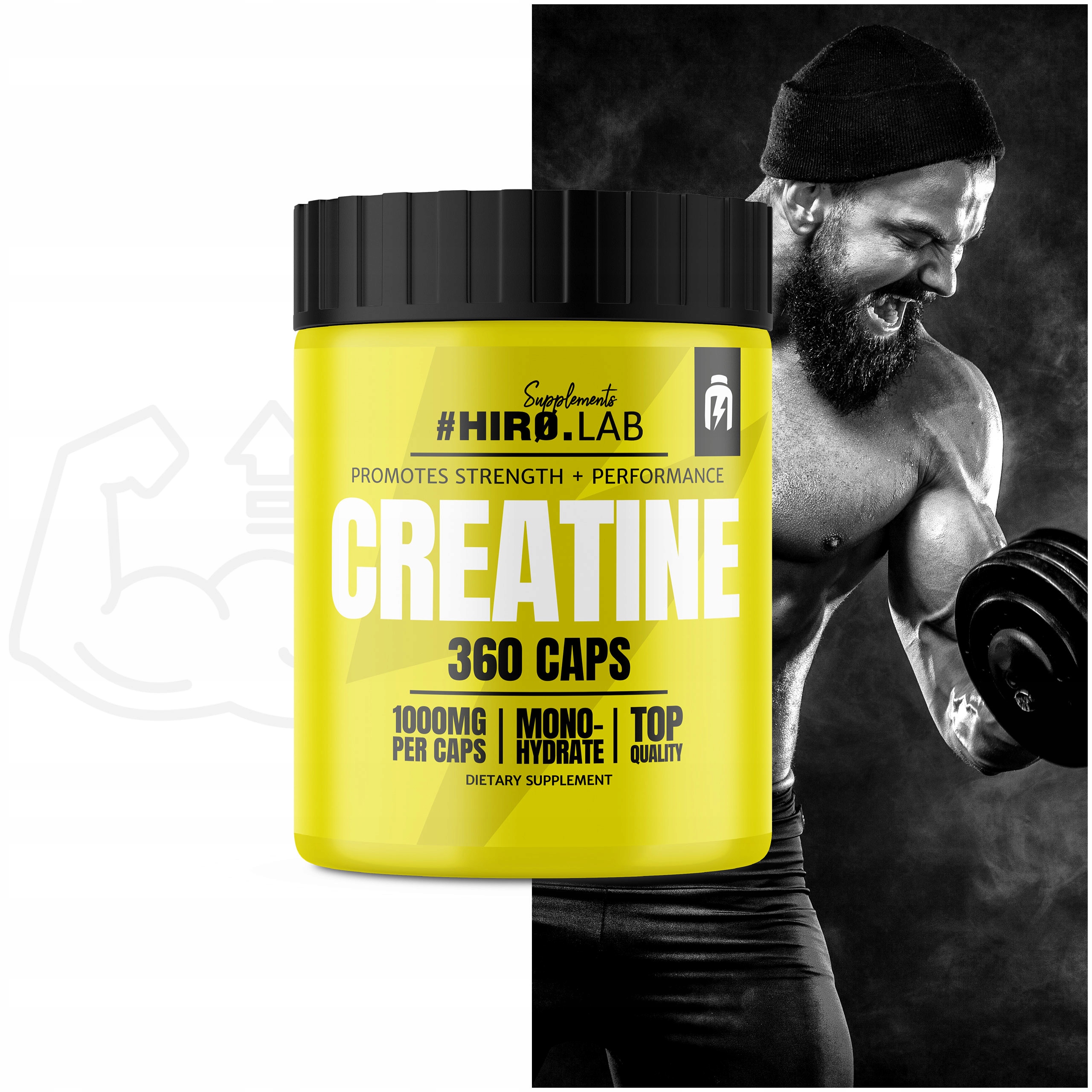 KREATYNA MONOHYDRAT 360caps CREATINE SIŁA KAPSUŁKI Kod producenta 33356