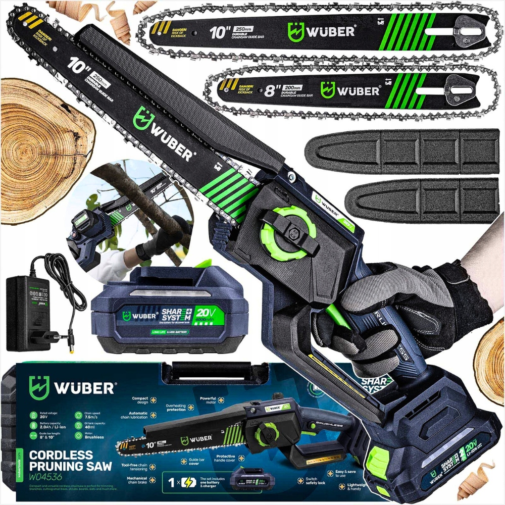 Mocná řetězová pila na akumulátor Dlouhá Zahradní Set