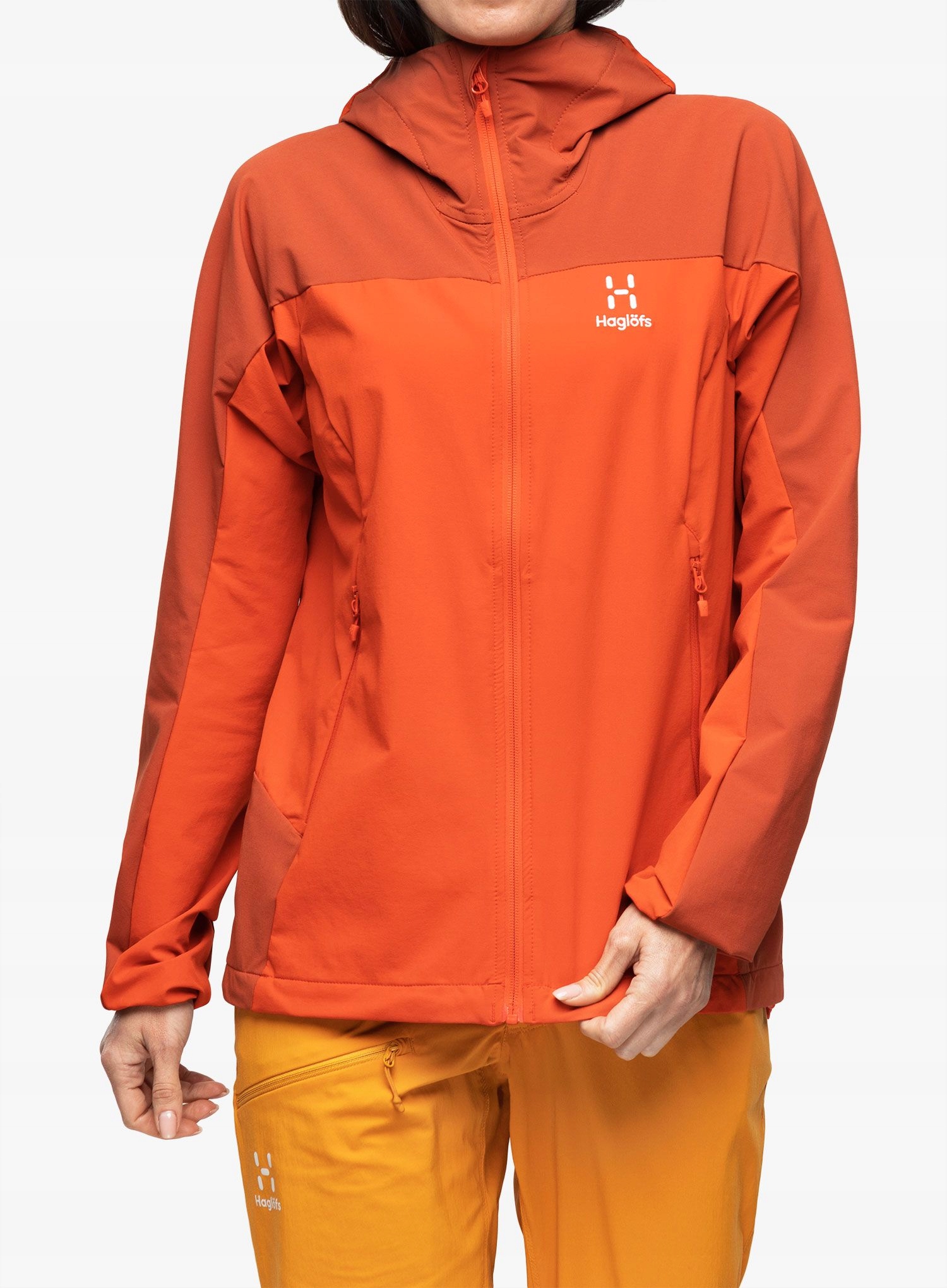 Dámská softshellová bunda Haglofs Moran Softshell Hood zenith red/corrosion