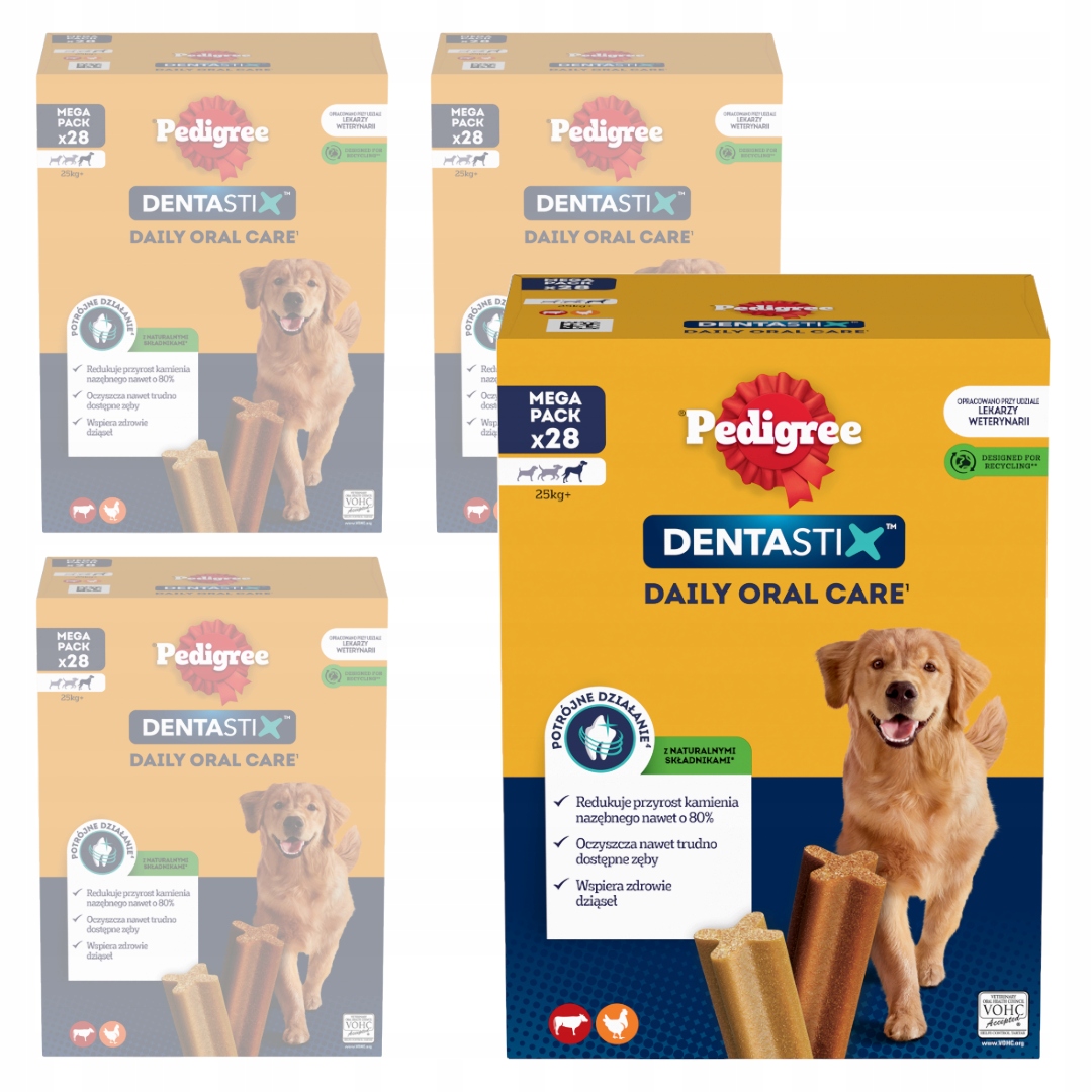 Pedigree Dentastix Przysmak Dentystyczny Duże Rasy Psa Gryzak 4x28szt
