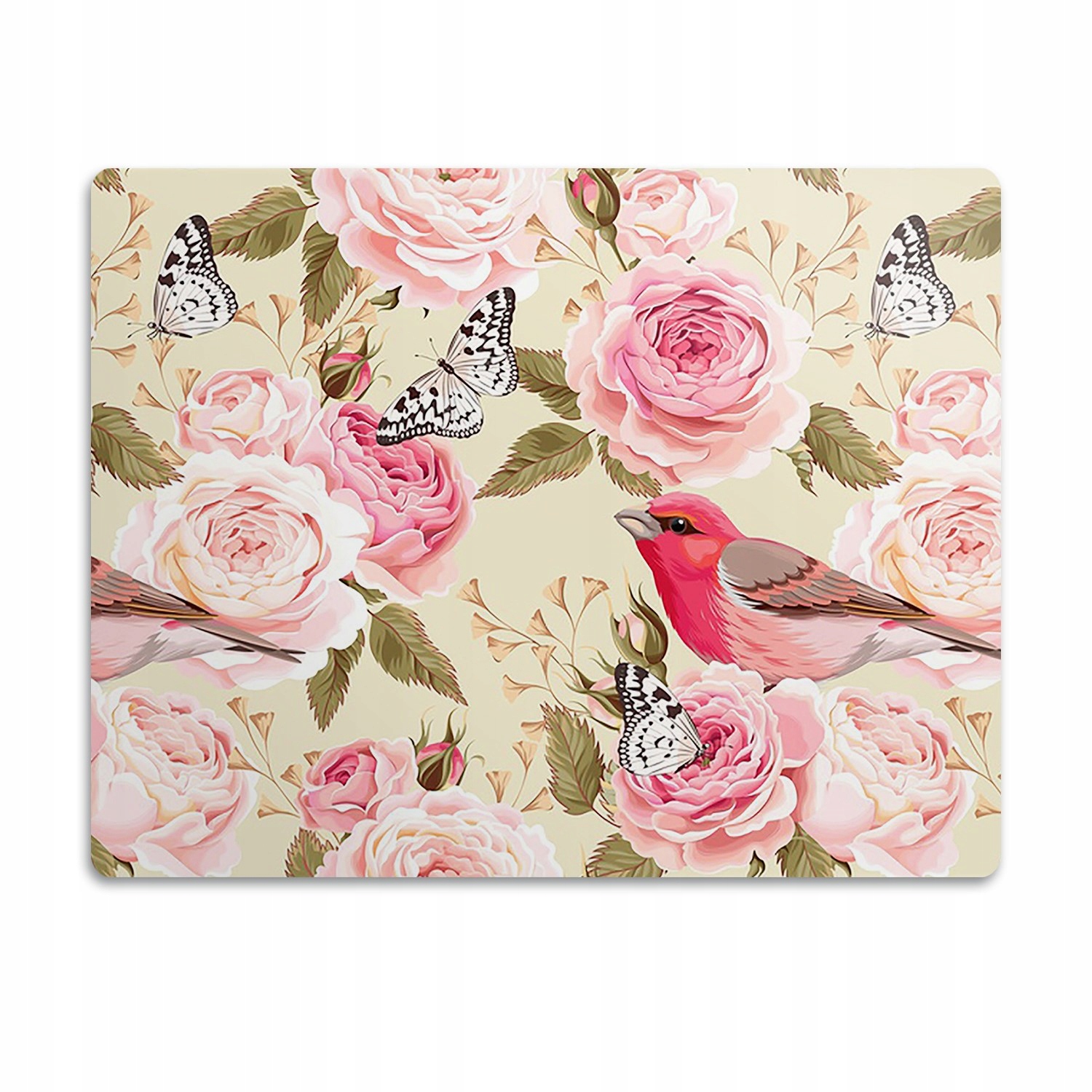 Levně Ochranná podložka pod misku Květiny ptáci motýli 60x40
