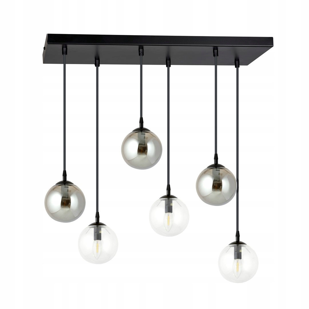 Cosmo 6 Bl MIX2 Závěsné lampy Ocel lakovaná. sklo Černá 10W Max Led