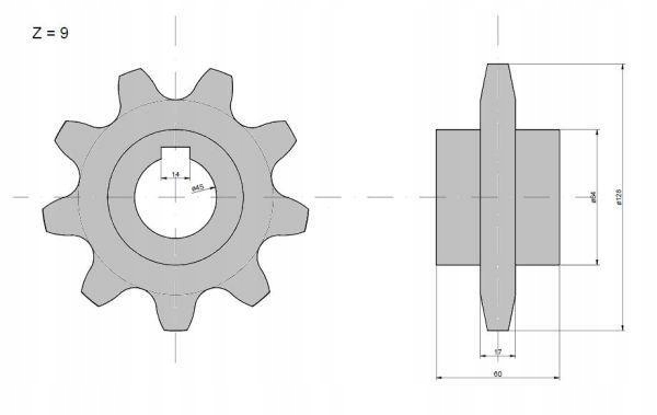 RM-6805820 - Зубчатое колесо подачи Z-9 Claas
