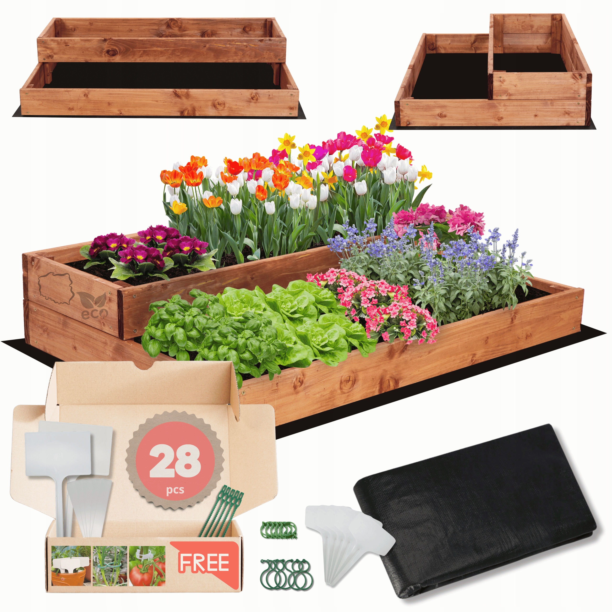 Vyvýšený záhon zeleninová zahrada truhla pařeniště patrová impregnace 18x90x60