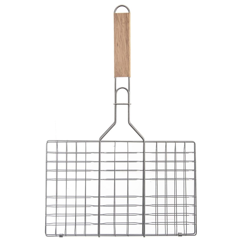 Ruszt DO GRILLOWANIA mięsa ryb warzyw koszyk zamykany stalowy kratka grilla Stan opakowania oryginalne