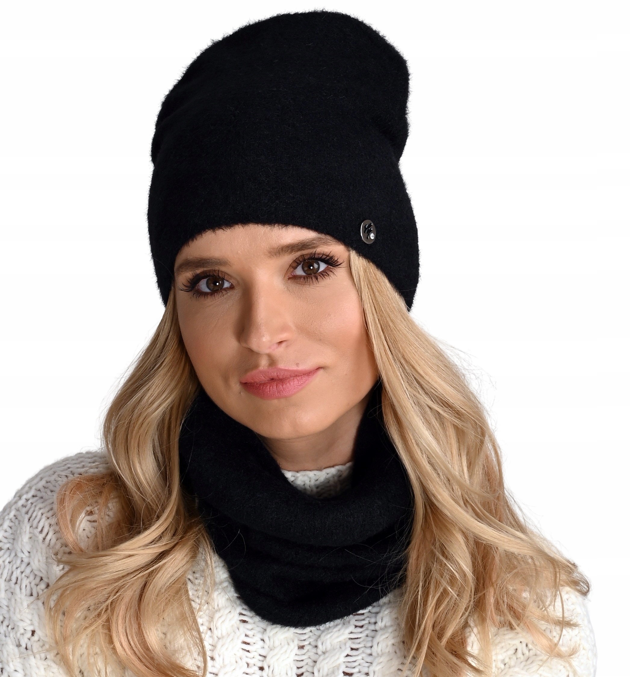 

Komplet Alpaka Czapka Beania z Kominem AL1