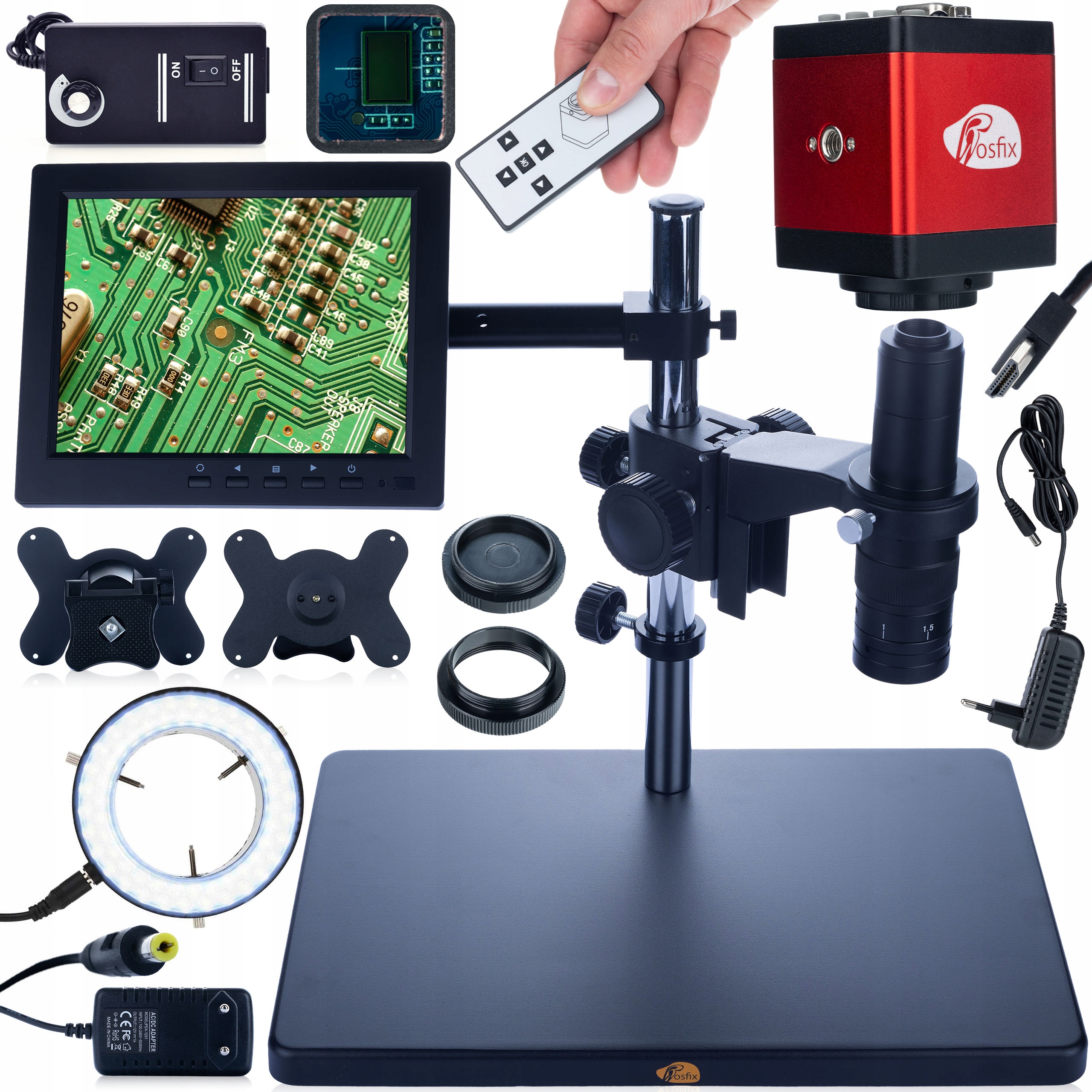 Digitální Mikroskop Pro Pájení Klenotnictví Kamera Displej Osvětlovač