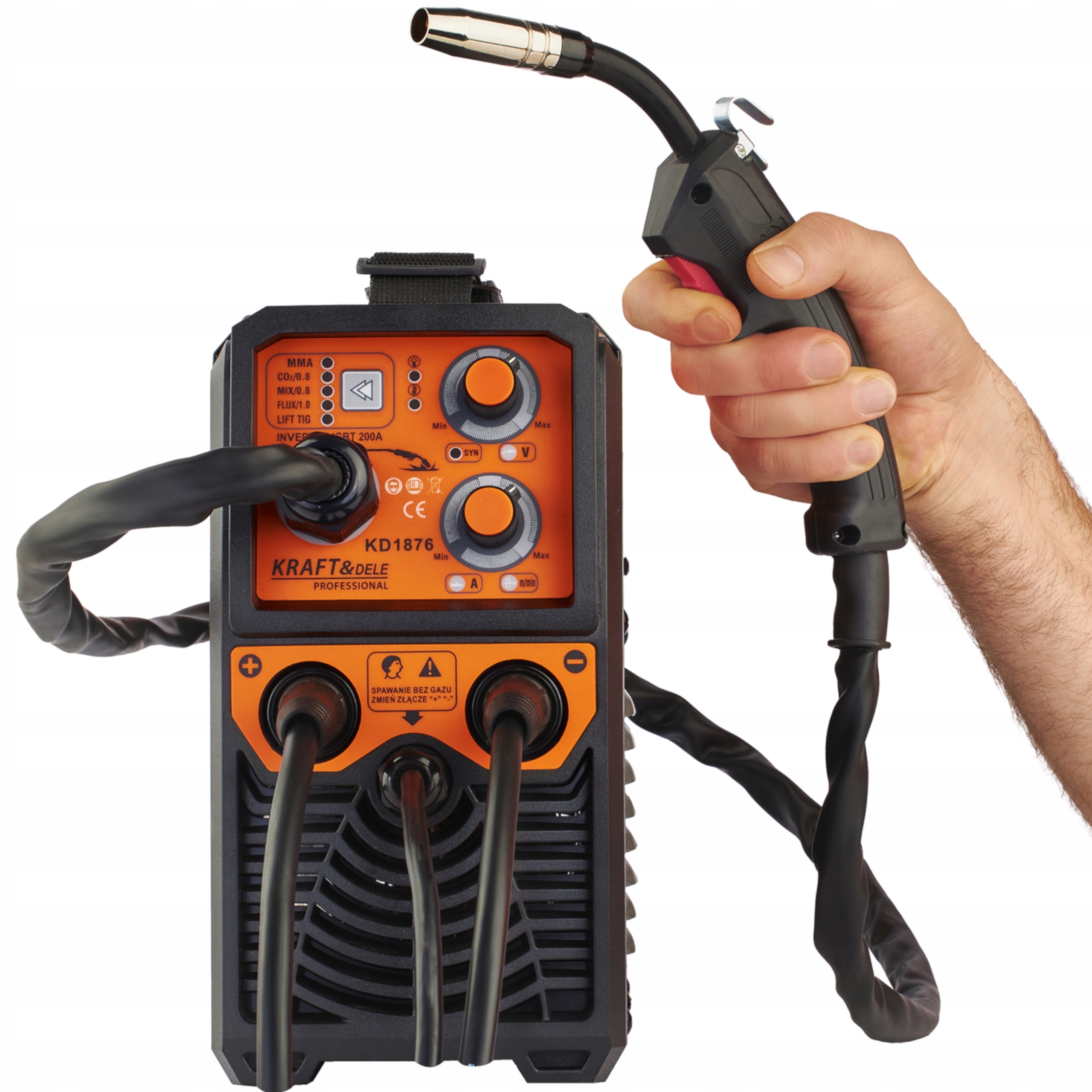 SPAWARKA MIGOMAT BEZGAZOWY FLUX MIG TIG MMA 200A DRUT 0,8MM 4W1 PRZYŁBICA * Metody spawania MIG/MAG MMA