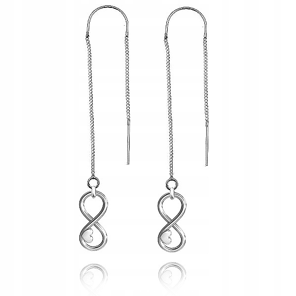 

Srebrne Długie Kolczyki Nieskończoność srebro 925