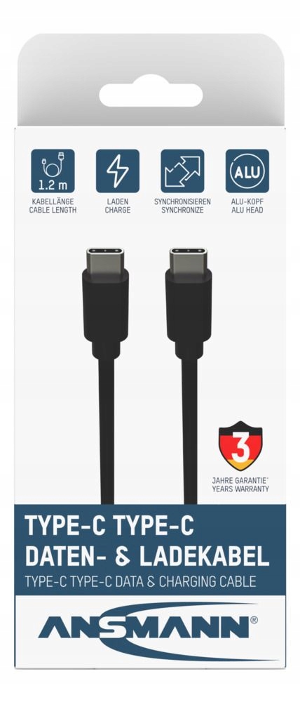 Kabel Ansmann Usbc Data and Charging 120 cm