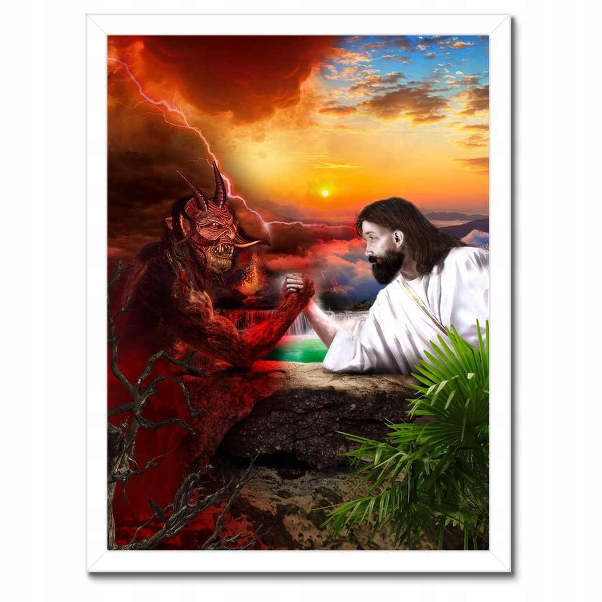 Plakáty v rámu 30x40 Posilování Ježíše s ďáblem