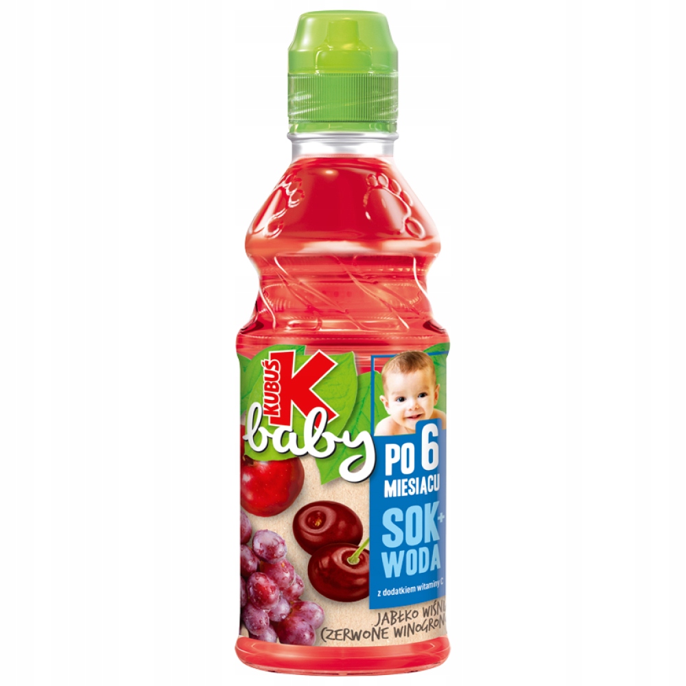 Sok + woda Kubuś Baby jabłko wiśnia winogrono 300 ml