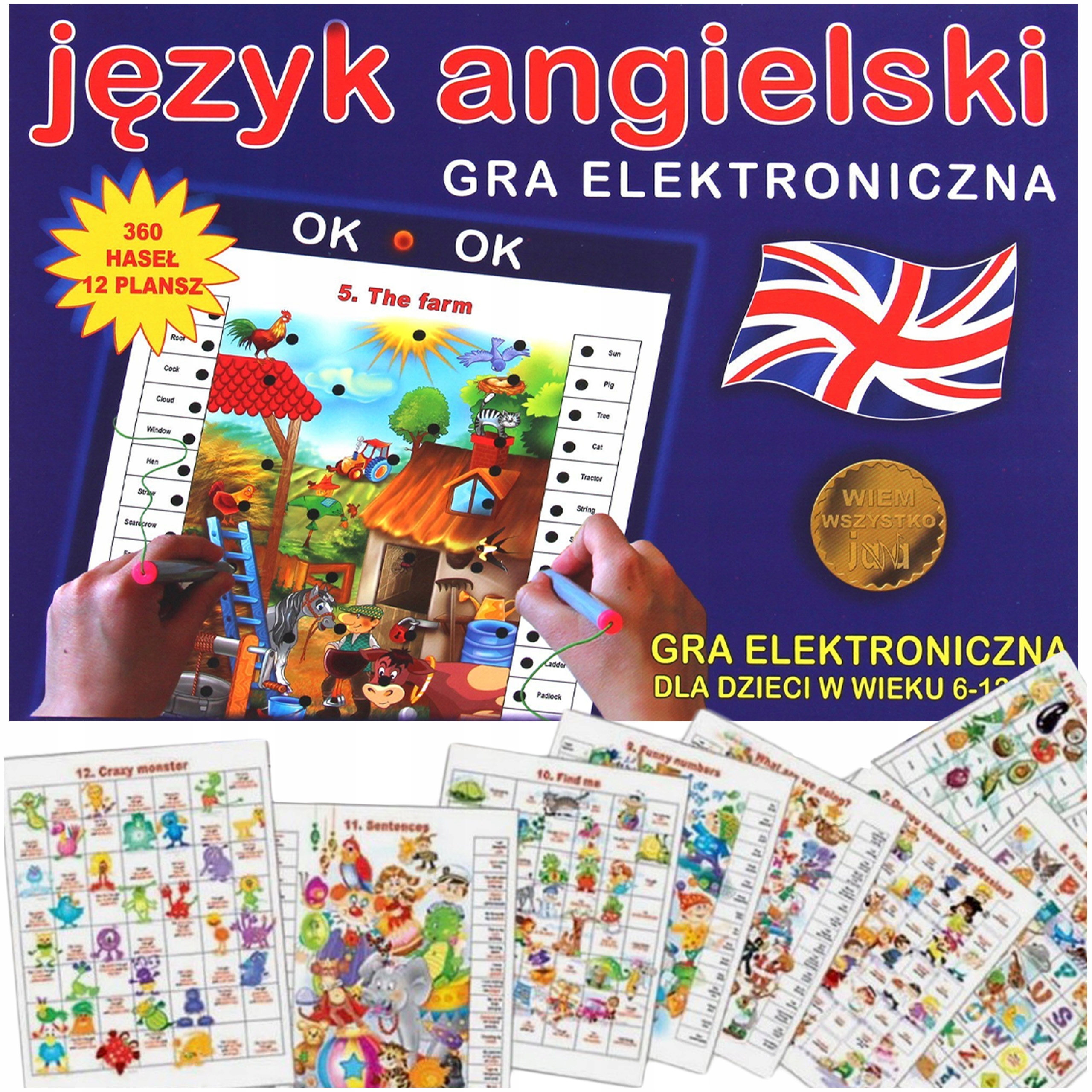 Gra Planszowa do Nauki Języka Angielskiego Gry Edukacyjne dla Dzieci