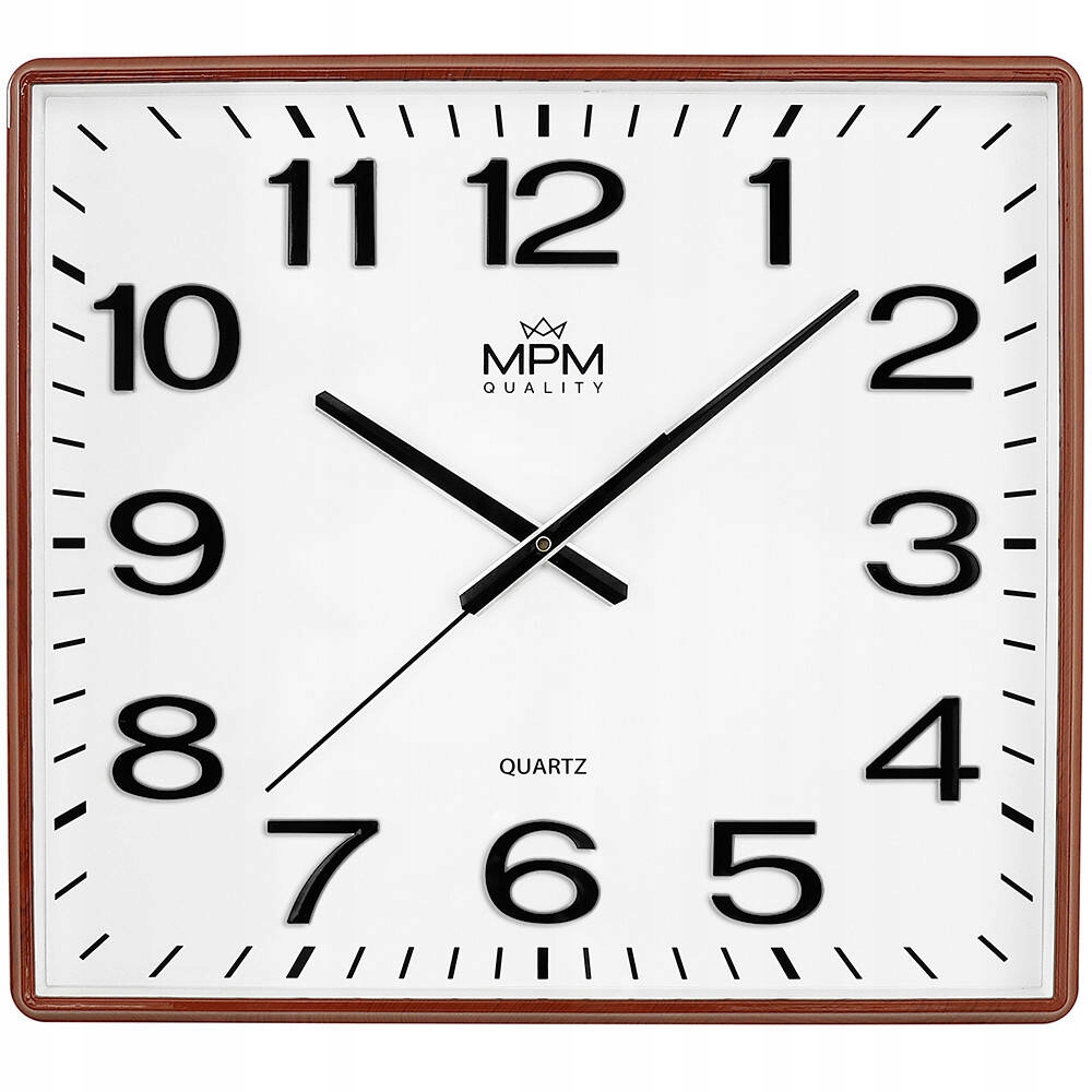 Veľké Obdĺžnikové Klasické Čitateľné Nástenné Hodiny Mpm E01.4225.50 50x45 cm