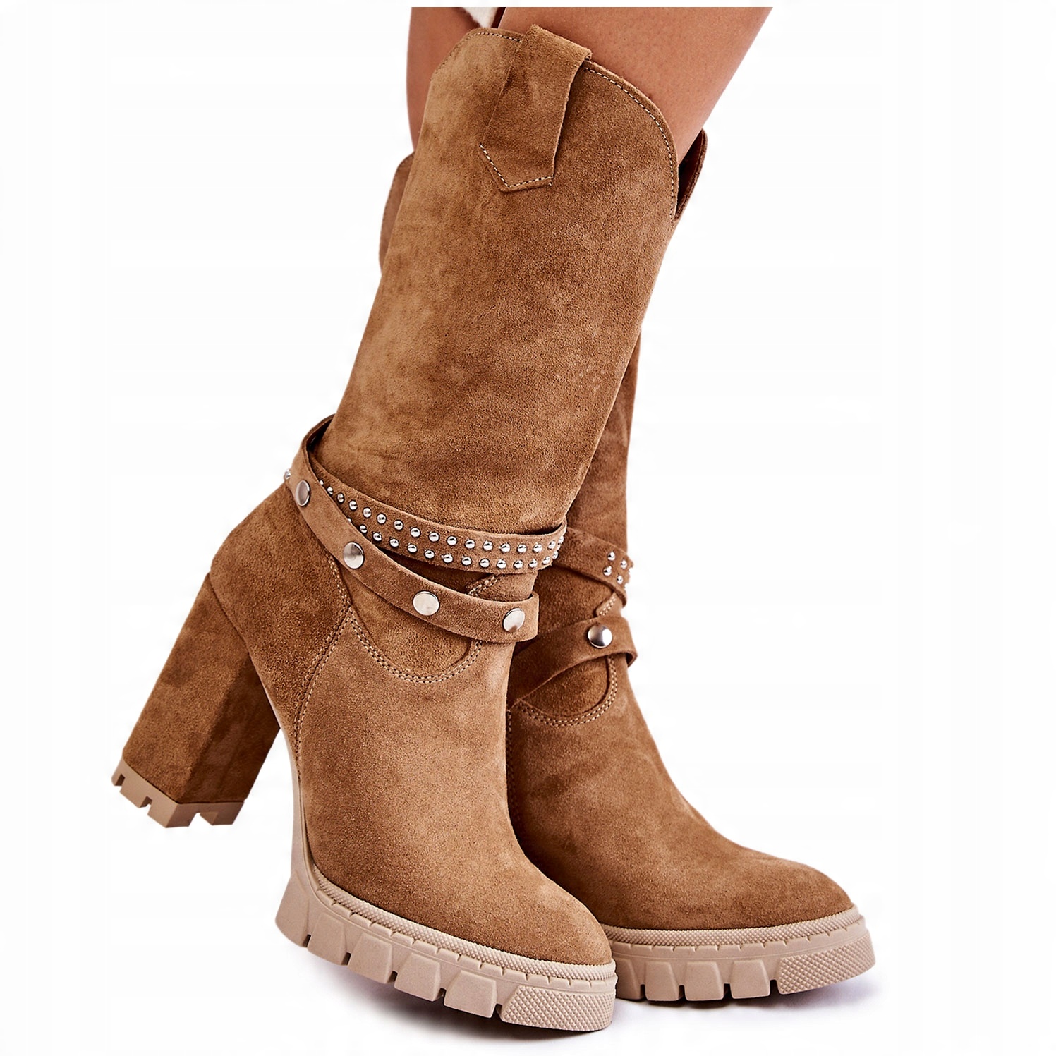 

Kozaki Na Słupku Lewski Shoes 3246 Beżowe 40