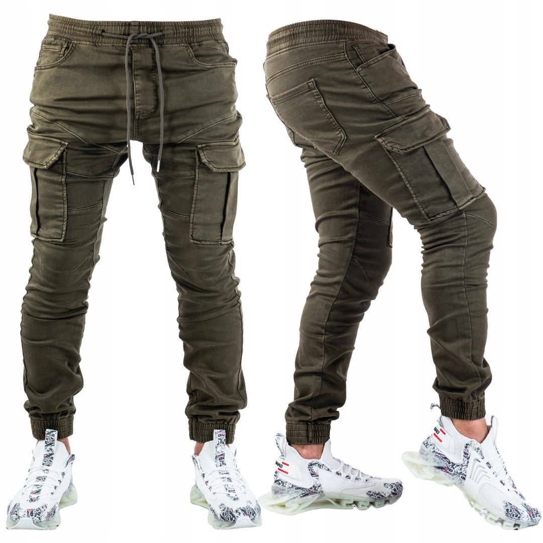 vel. 29 Pánské kalhoty Joggery kapsáče khaki Barell