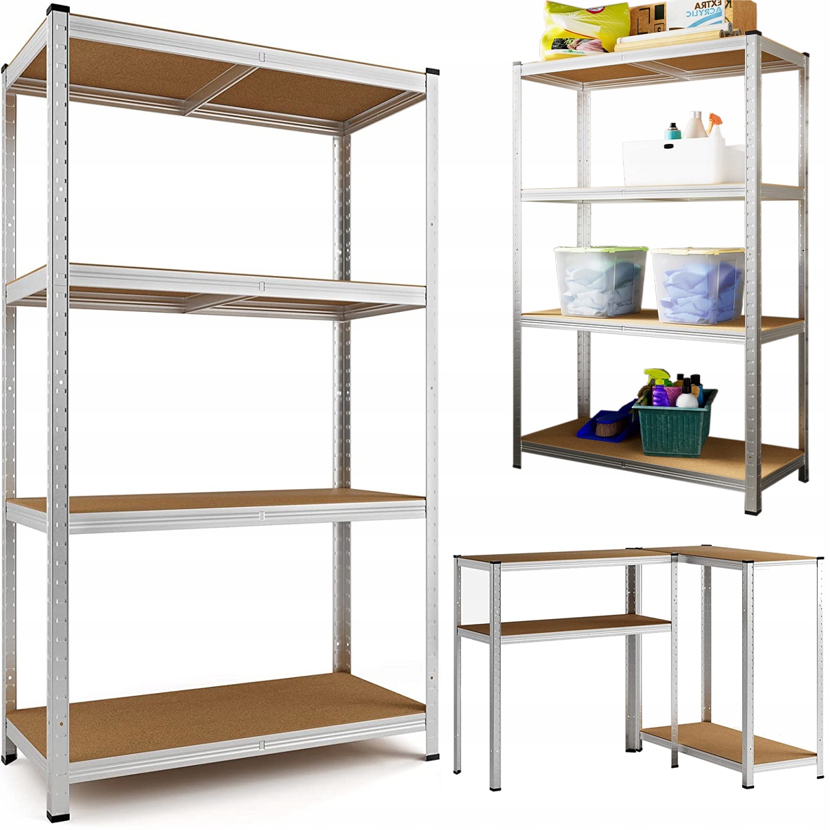 

Regał Metalowy Magazynowy 2W1 150x70x30 Półki Kg