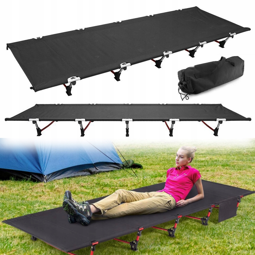 Ultralekkie Składane Łóżko Polowe, Kompaktowy, Przenośny Leżak Kempingowy