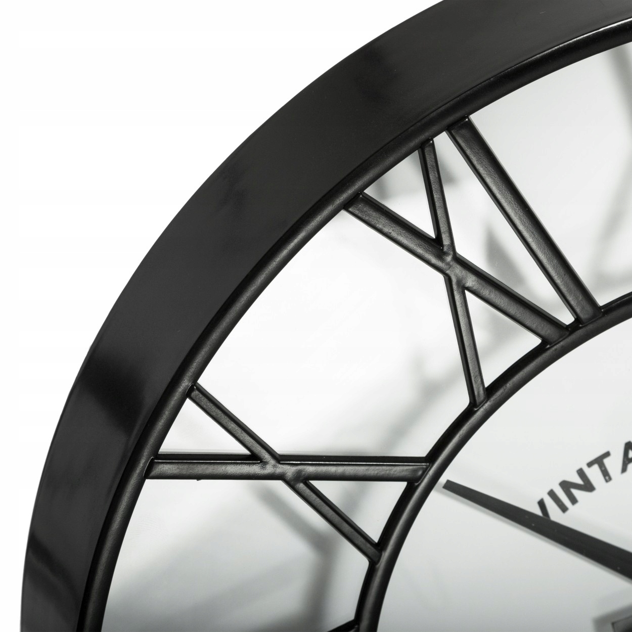 Zegar wiszący ścienny czarny RETRO LOFT 35 cm Szerokość całkowita 35 cm