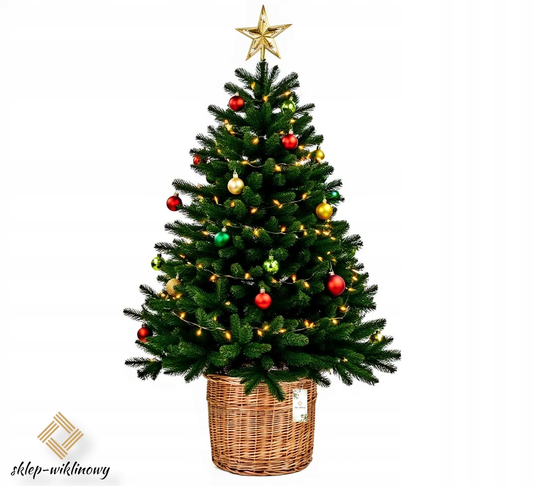 Obal na květináč Květináč proutěný Velký vánoční 44 cm