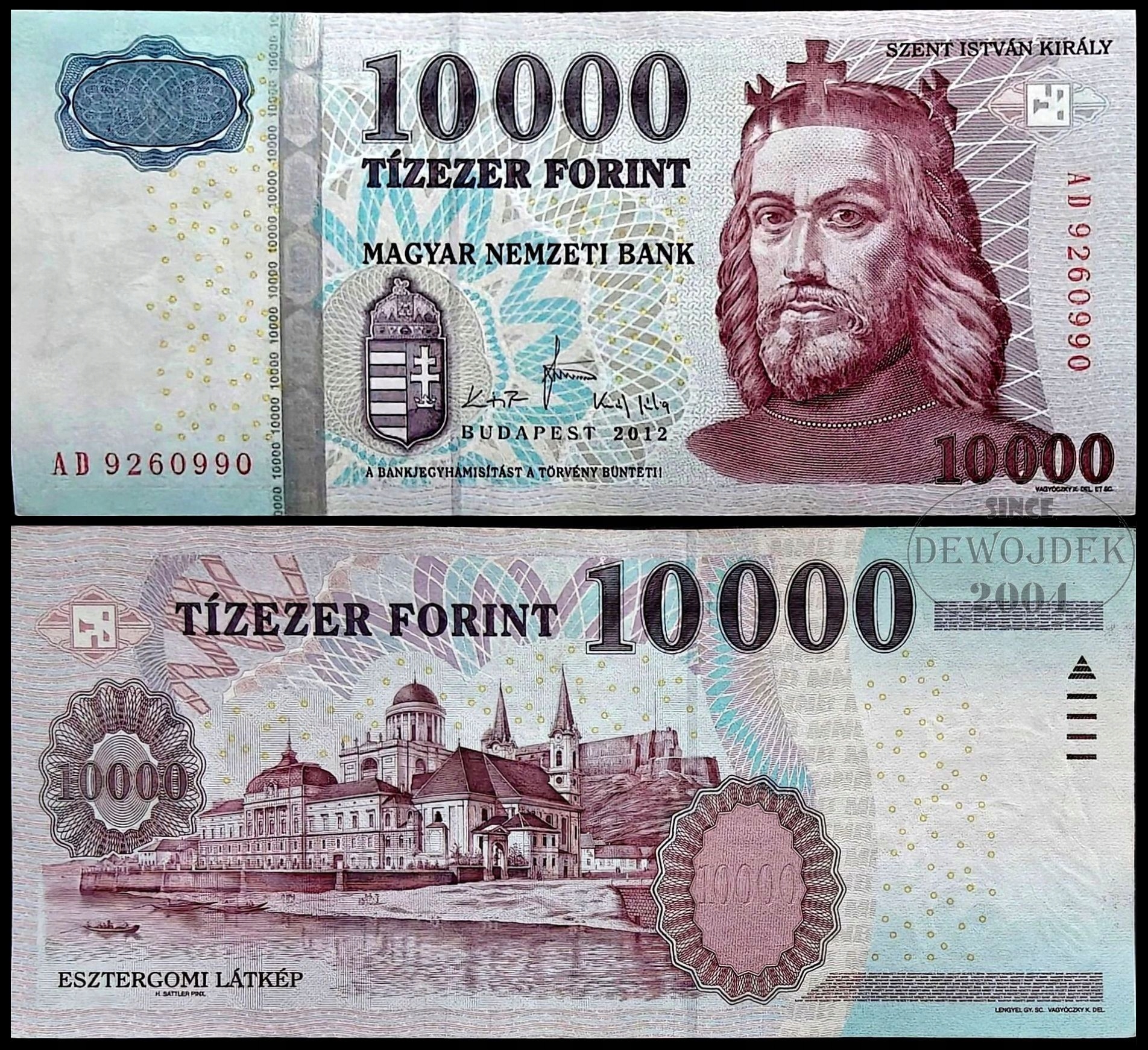 BNA - WĘGRY 10000 Forintów 2012 AD 9260990 # P200c # XF-